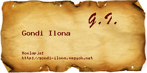Gondi Ilona névjegykártya